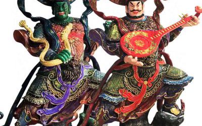 玻璃鋼彩繪寺廟護法神佛八大金剛雕塑