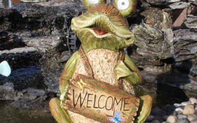 公園個(gè)性搞怪的玻璃鋼青蛙雕塑