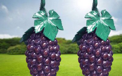 農場藤條擺放仿真葡萄玻璃鋼水果雕塑