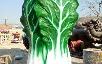 戶(hù)外大型仿真植物玻璃鋼白菜雕塑