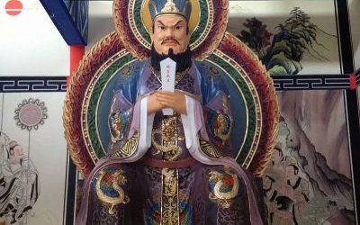 玻璃鋼彩繪寺廟大型景觀佛像三官雕塑