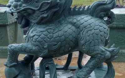 景區玻璃鋼仿古動物神獸麒麟雕塑