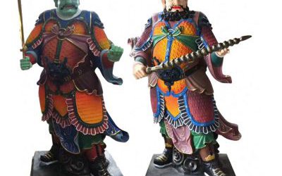 宗教寺院擺放四大天王玻璃鋼彩繪神像雕塑