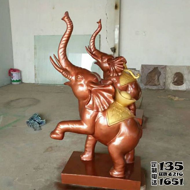 庭院玻璃鋼仿銅鎮宅招財大象雕塑 庭院玻璃鋼仿銅鎮宅招財大象雕塑