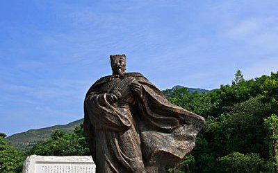 景區(qū)三國(guó)著名人物仿銅玻璃鋼諸葛亮雕塑