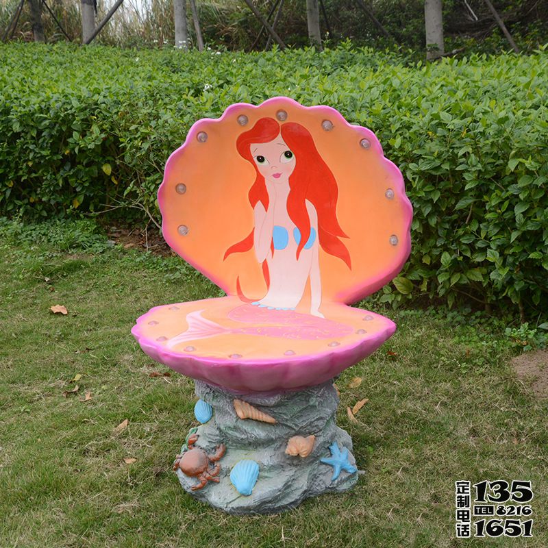 戶外景區(qū)玻璃鋼卡通彩繪貝殼座椅雕塑 戶外景區(qū)玻璃鋼卡通彩繪貝殼座椅雕塑