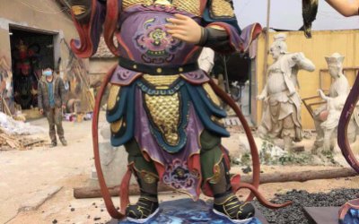 玻璃鋼持國天王彩繪景區(qū)寺廟天王雕塑