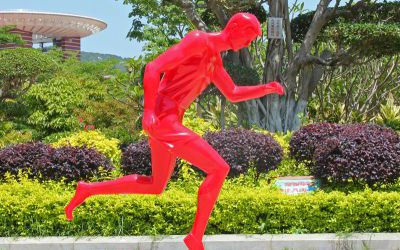 公園廣場跑步運動玻璃鋼抽象人物雕塑