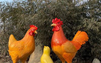 農(nóng)場(chǎng)玻璃鋼仿真動(dòng)物雞雕塑