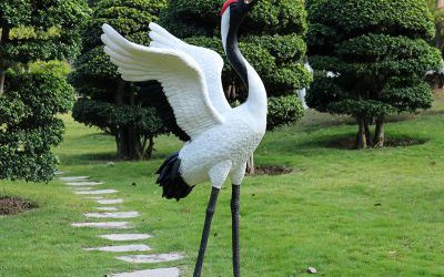 公園景區(qū)玻璃鋼仿真仙鶴雕塑