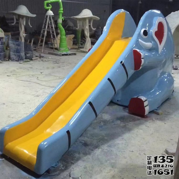 景區游樂園玻璃鋼彩繪抽象滑梯卡通大象雕塑 景區游樂園玻璃鋼彩繪抽象滑梯卡通大象雕塑