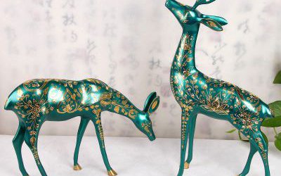 室內裝飾品玻璃鋼彩繪創(chuàng)意梅花鹿雕塑