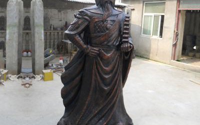 戰神托塔天王李靖玻璃鋼仿銅雕塑