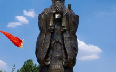 寺廟景觀思想家孔子玻璃鋼仿銅雕像