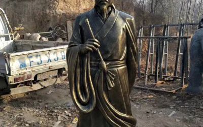 學院站立拿筆仿銅玻璃鋼王羲之名人雕塑