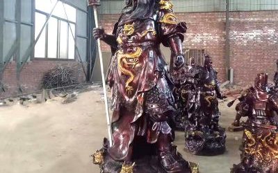 玻璃鋼仿銅創(chuàng)意寺廟景區(qū)供奉佛像景觀關公雕塑