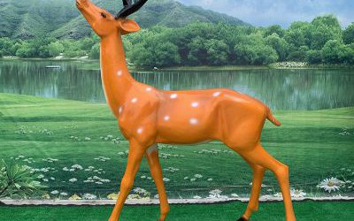 公園動(dòng)物園玻璃鋼仿真梅花鹿雕塑