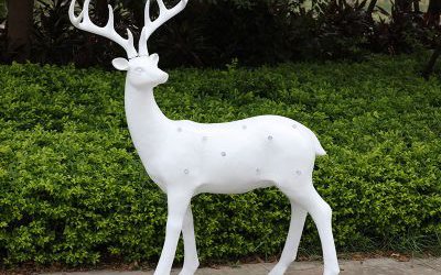 玻璃鋼戶外別墅小區梅花鹿雕塑