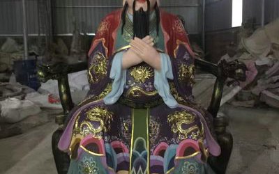 大型玻璃鋼彩繪戶外景區(qū)三官雕塑