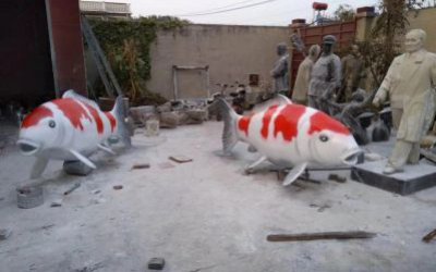 戶外園林大型玻璃鋼仿真魚雕塑