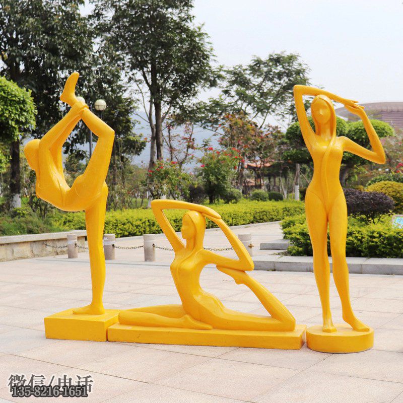 玻璃鋼抽象瑜伽美女雕塑 玻璃鋼抽象瑜伽美女雕塑