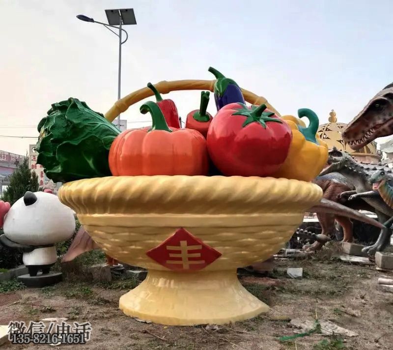 大型玻璃鋼仿真蔬菜籃子雕塑 大型玻璃鋼仿真蔬菜籃子雕塑
